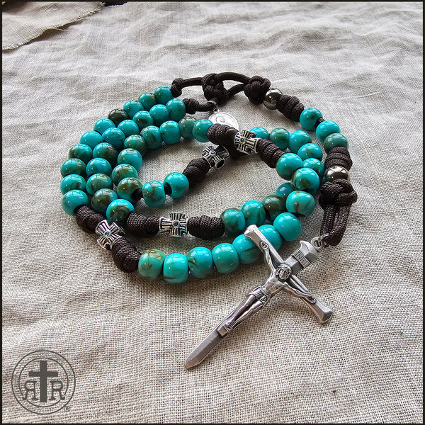 Saint Kateri Tekakwitha Turquoise Rosary