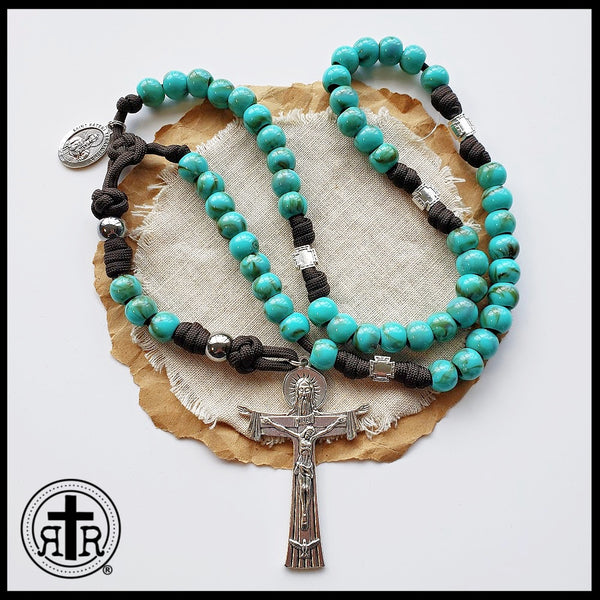 Rugged Rosaries - Saint Kateri Tekakwitha Turquoise Rosary