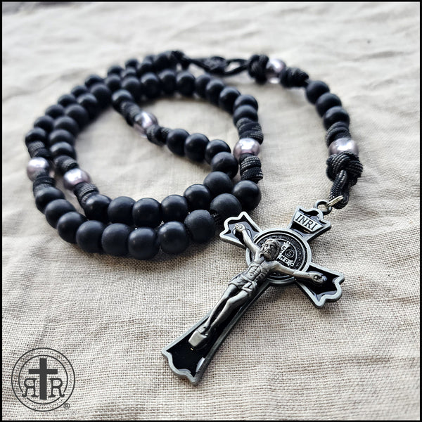 Rugged Rosaries - Black Paracord Rosary for Catholic Men