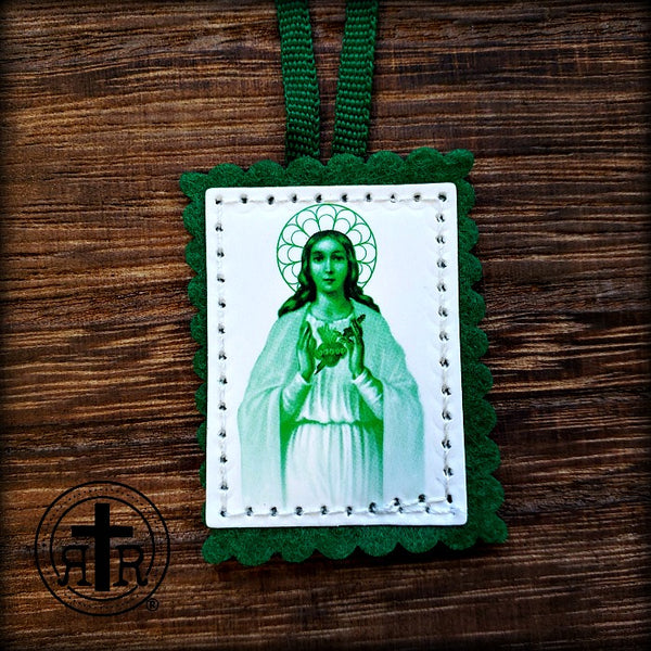 Green Immaculate Heart Scapular