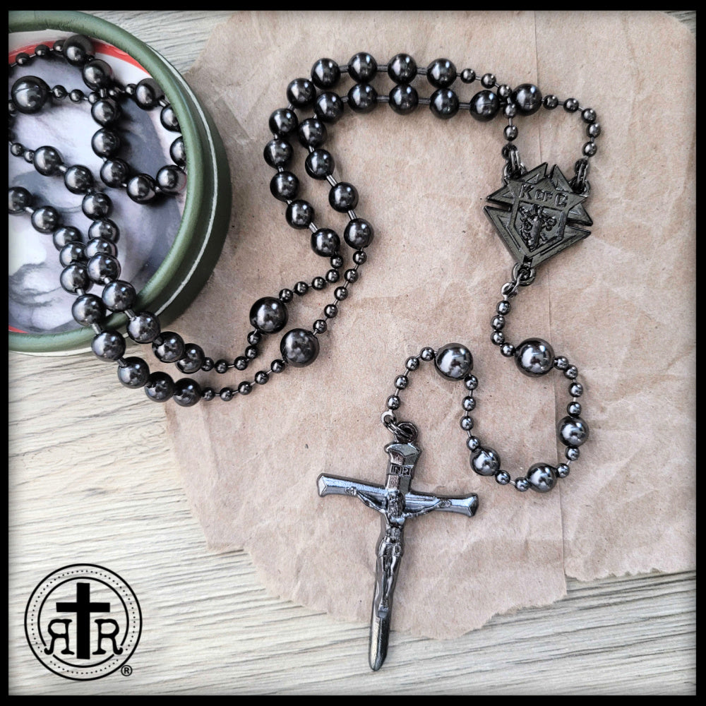 Knights of Columbus - WWI Battle Beads - Gunmetal Combat Rosary Style