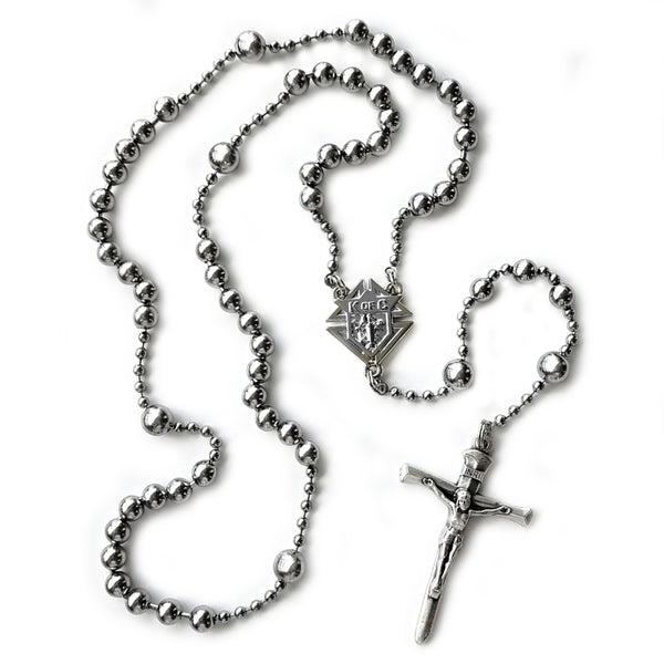 Knights of Columbus Combat WWI Battle Beads Rosary -Handmade in