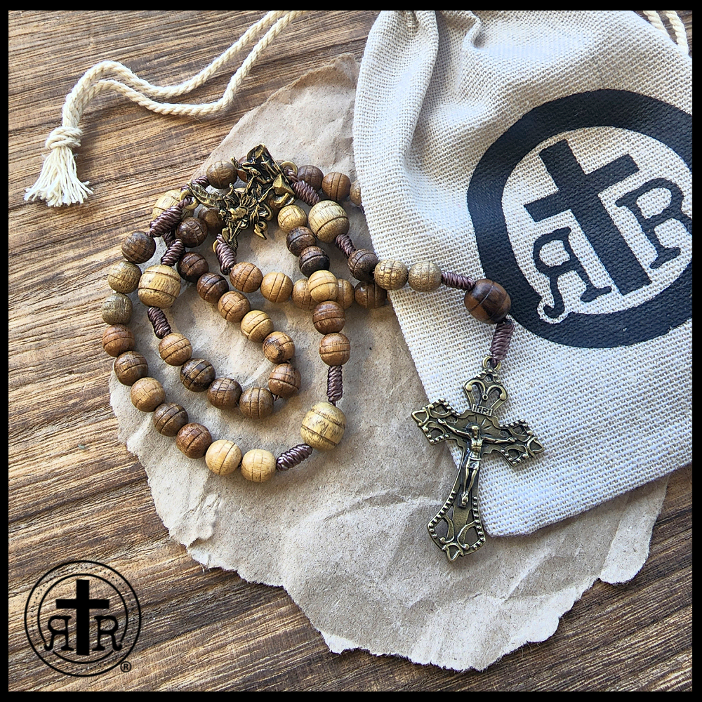St. Michael Handcrafted Natural Wooden Catholic Rosary