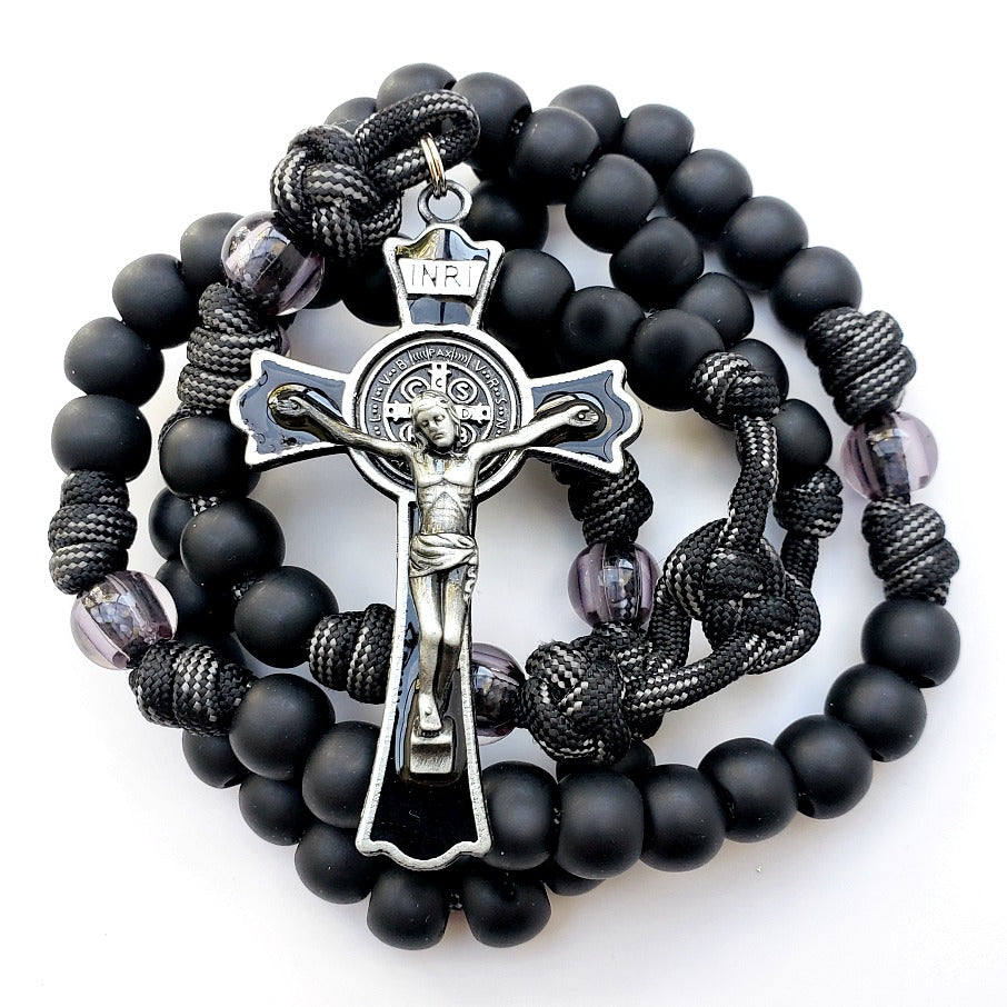 Black Monk Rosary - Strong Unbreakable Paracord Rosary