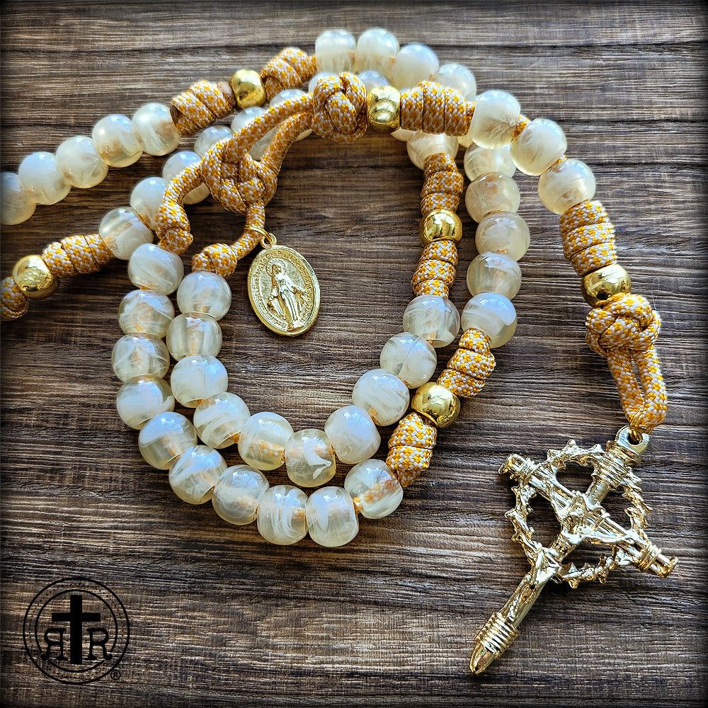 Golden Mother Mary Miraculous Rosary - Full of Grace