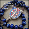 Blue St. Benedict Wooden Rosary - Beautifully Handmade - Catholic or Christian Gift Rosaries