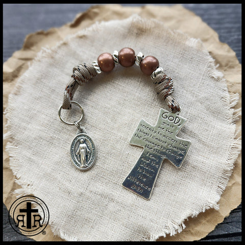 Serenity Prayer Hail Mary Chaplet with Devotional Medals