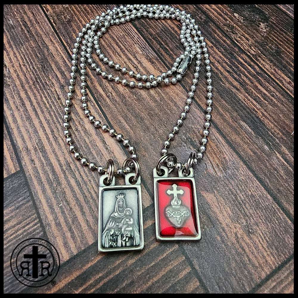 Scapular Accessory Catholic Scapular with Brown Wool Inserts from Rugged Rosary - Rugged ...