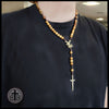 St. Michael Wood Rosary Necklace with Toggle Clasp - Catholic Gifts
