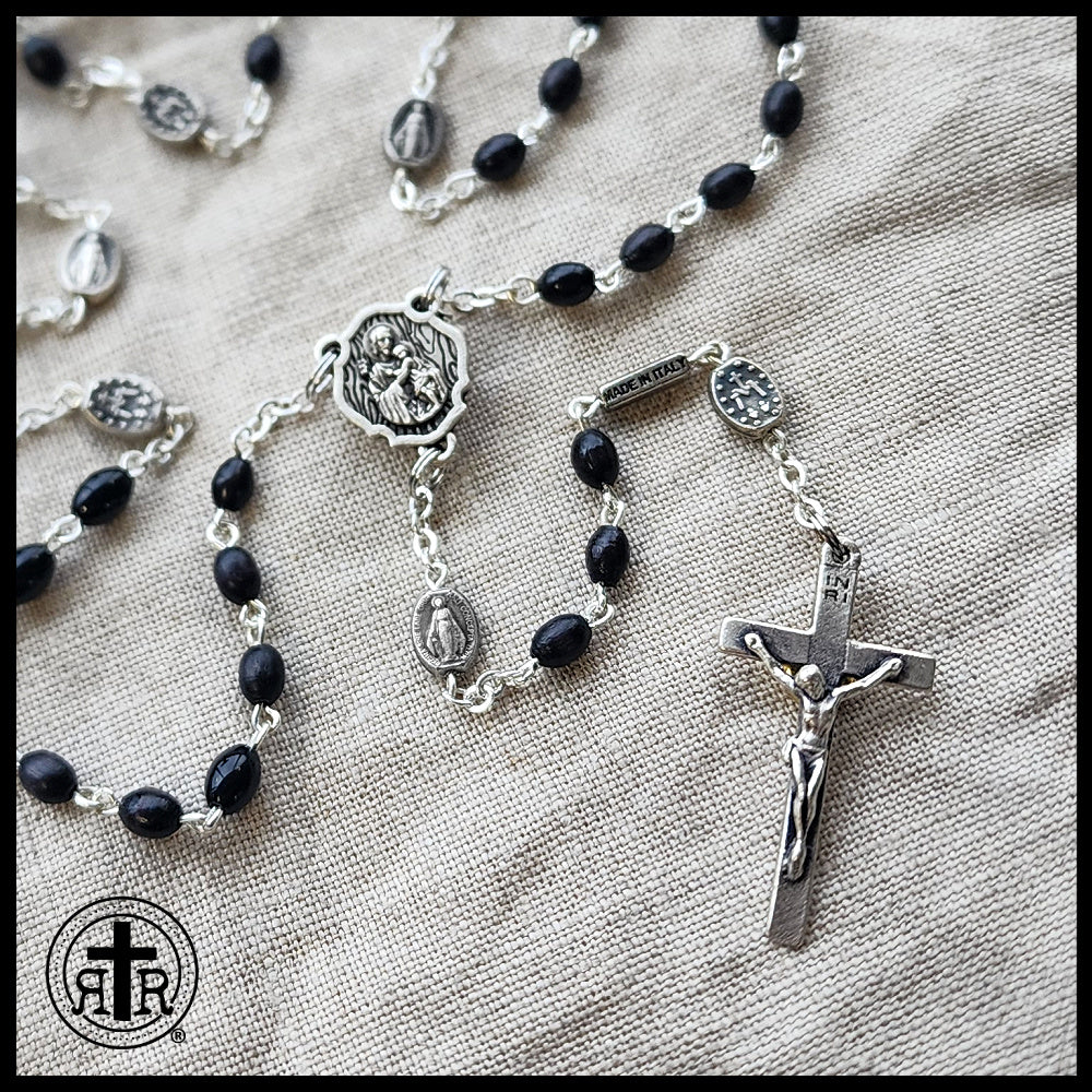Silver Plated Handcrafted St. Joseph Rosary - Handmade in Italy