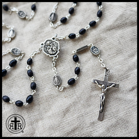 Silver Plated Handcrafted St. Joseph Rosary - Handmade in Italy
