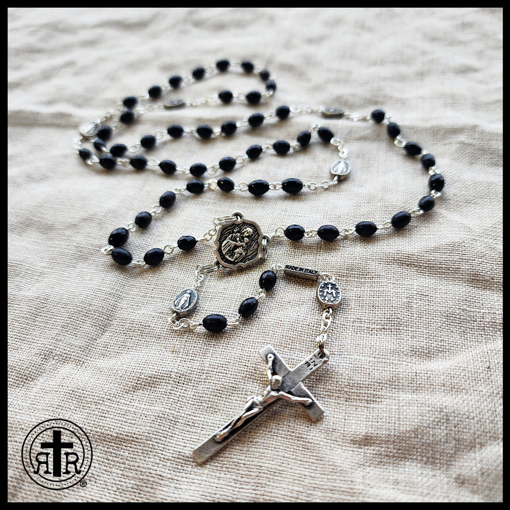 Silver Plated Handcrafted St. Joseph Rosary - Handmade in Italy