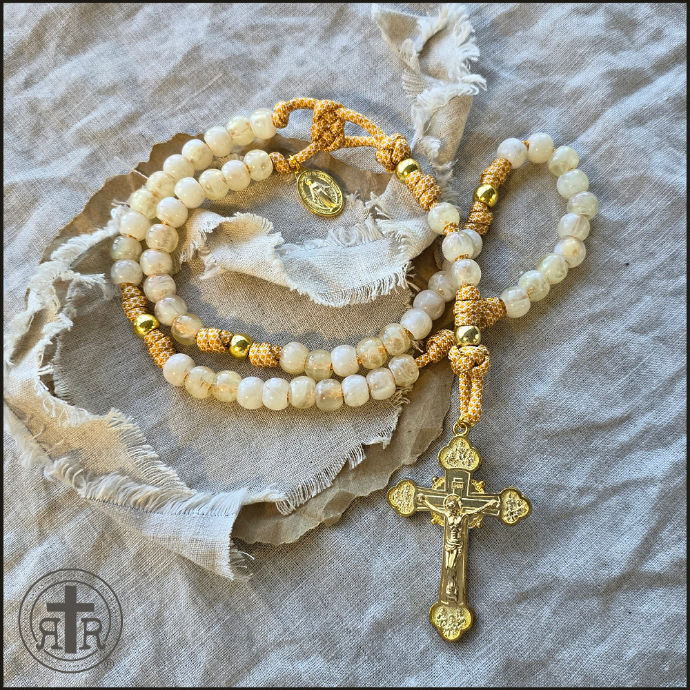 Rugged Golden Mary Miraculous Rosary Durable Rosary Rugged Rosaries®