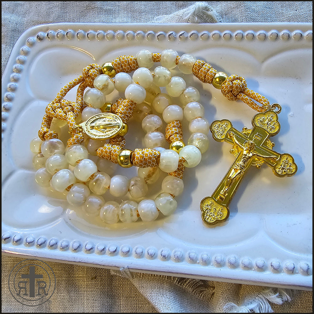 Golden Mother Mary Miraculous Rosary - Full of Grace