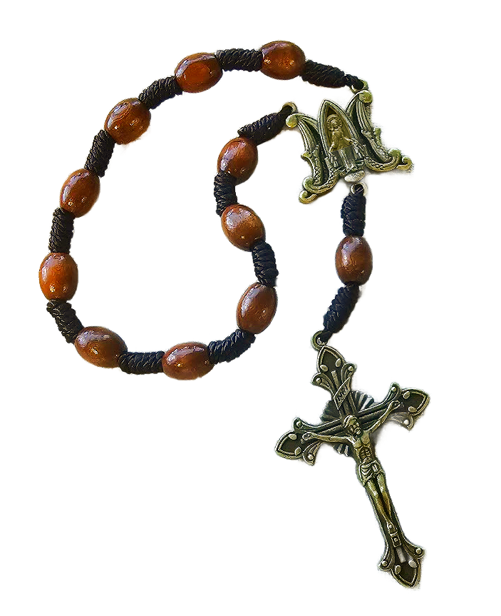 Handcrafted Ave Maria Wooden Pocket Rosary