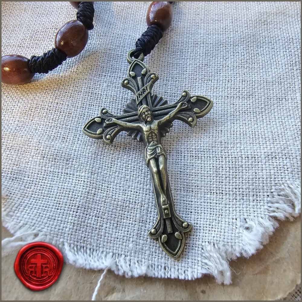 Handcrafted Ave Maria Wooden Pocket Rosary