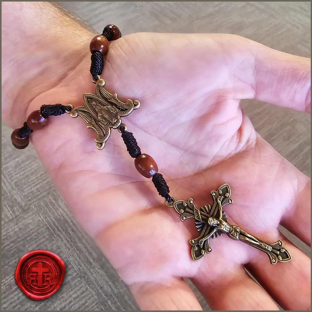 Handcrafted Ave Maria Wooden Pocket Rosary