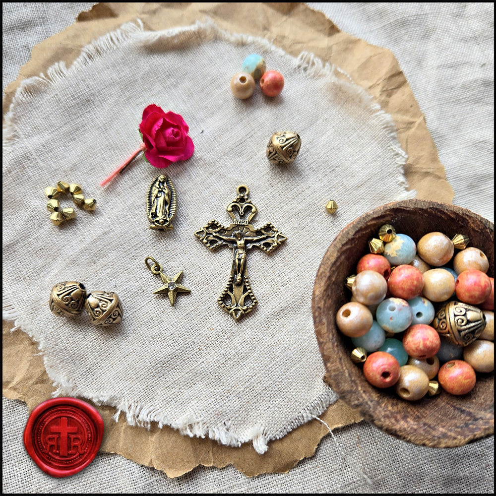 Our Lady of Guadalupe Rose Rosary - Uniquely Handcrafted