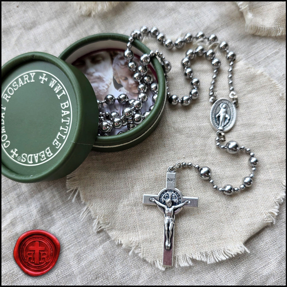 WWI Battle Beads - St. Benedict Crucifix