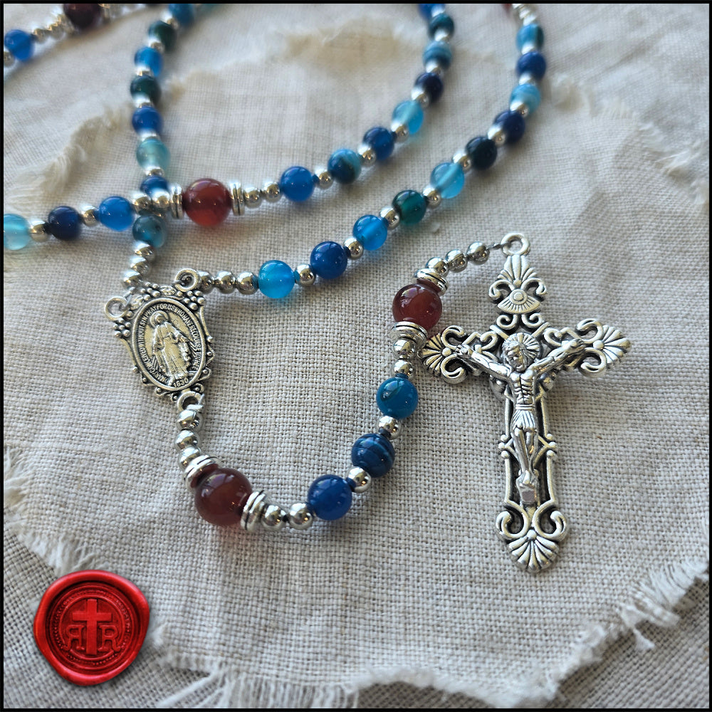 Heaven and Earth Rosary - Genuine Agate