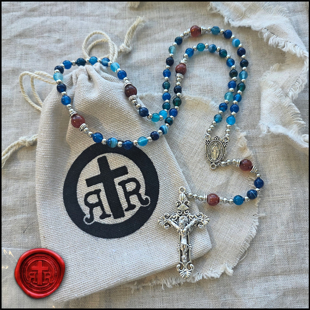 Heaven and Earth Rosary - Genuine Agate
