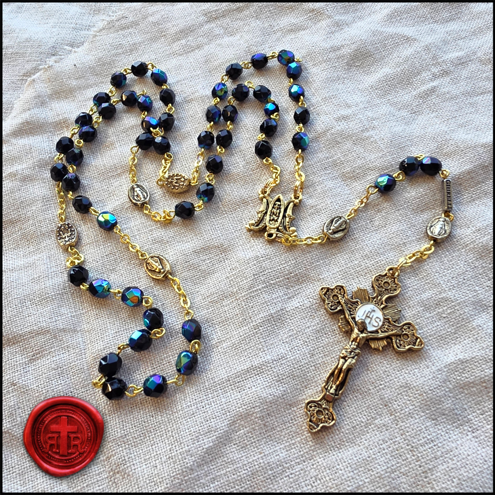 Handcrafted Aurora Borealis Rosary from Ghirelli of Italy
