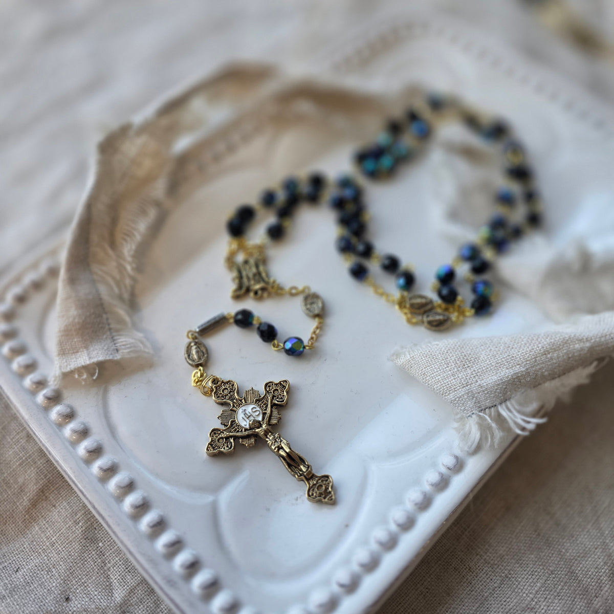 Handcrafted Aurora Borealis Rosary from Ghirelli of Italy