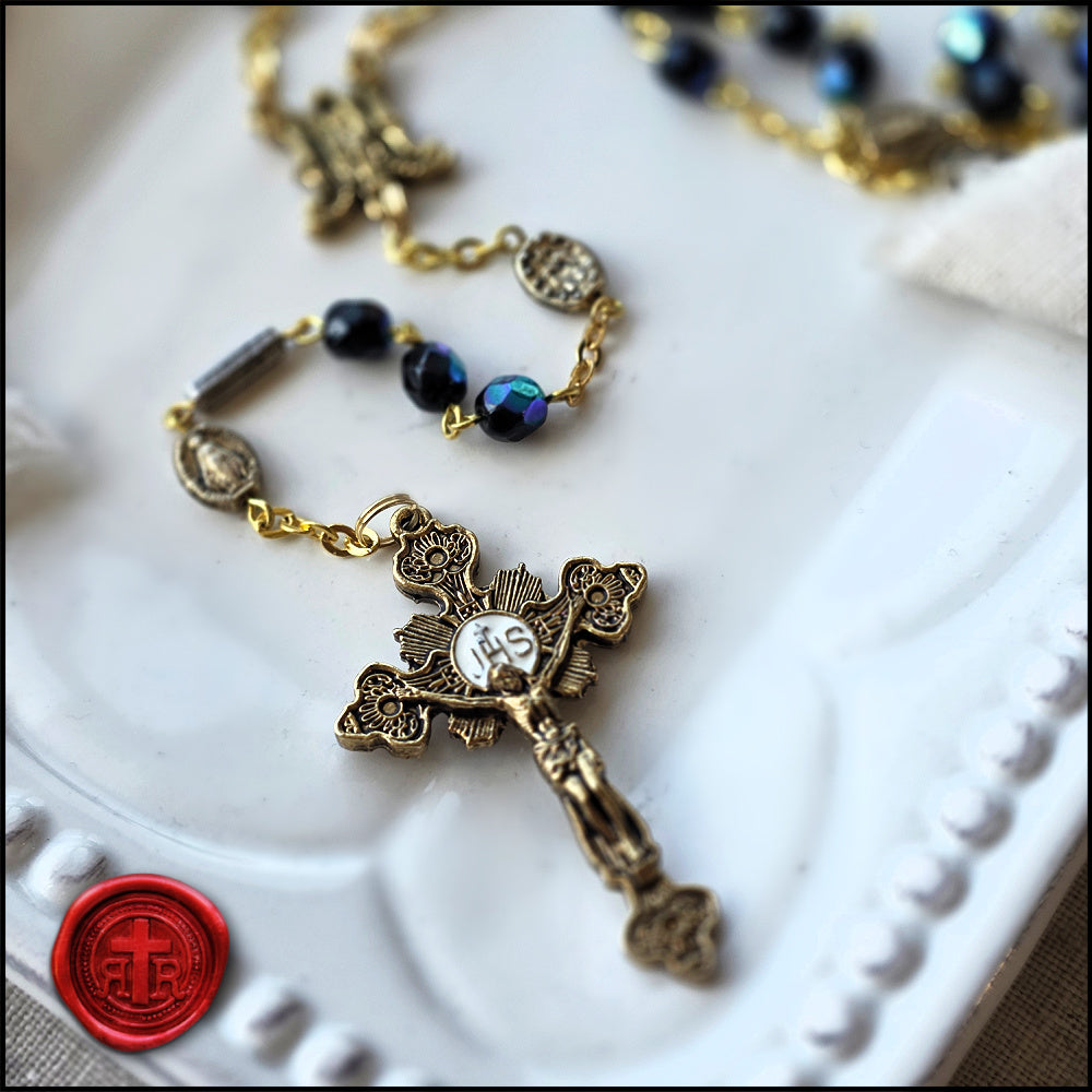 Handcrafted Aurora Borealis Rosary from Ghirelli of Italy