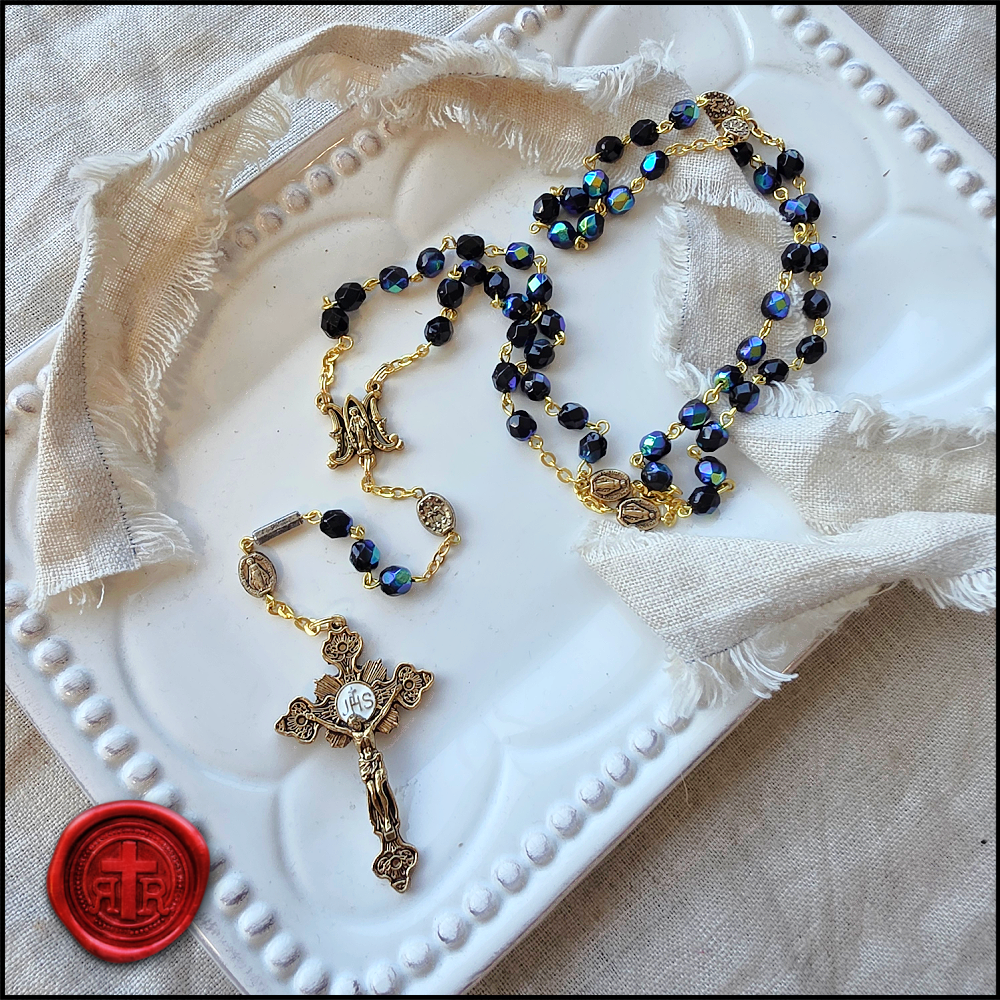 Handcrafted Aurora Borealis Rosary from Ghirelli of Italy