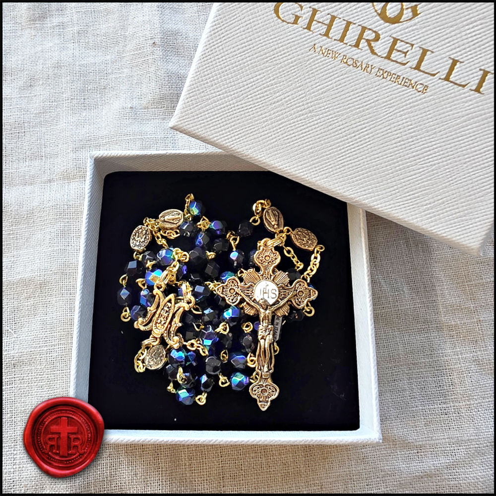 Handcrafted Aurora Borealis Rosary from Ghirelli of Italy