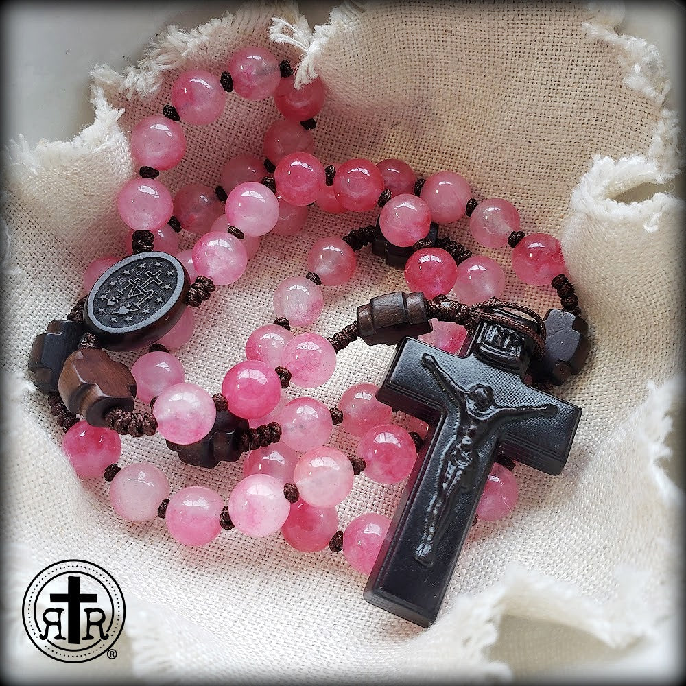 Pink Jade Rosary