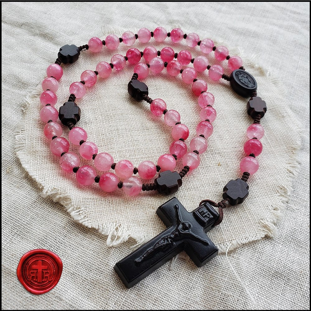 Pink Jade Rosary