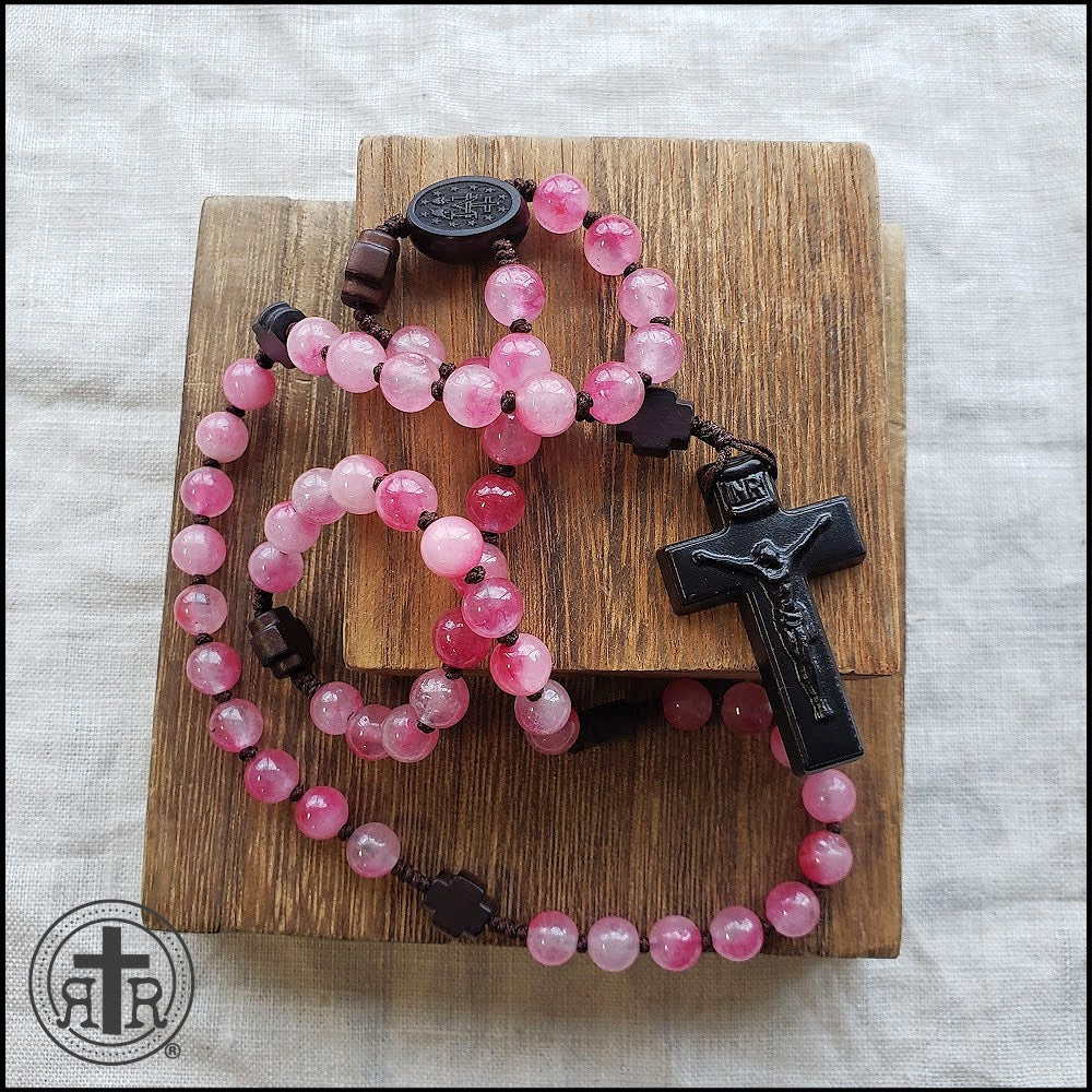 Pink Jade Rosary