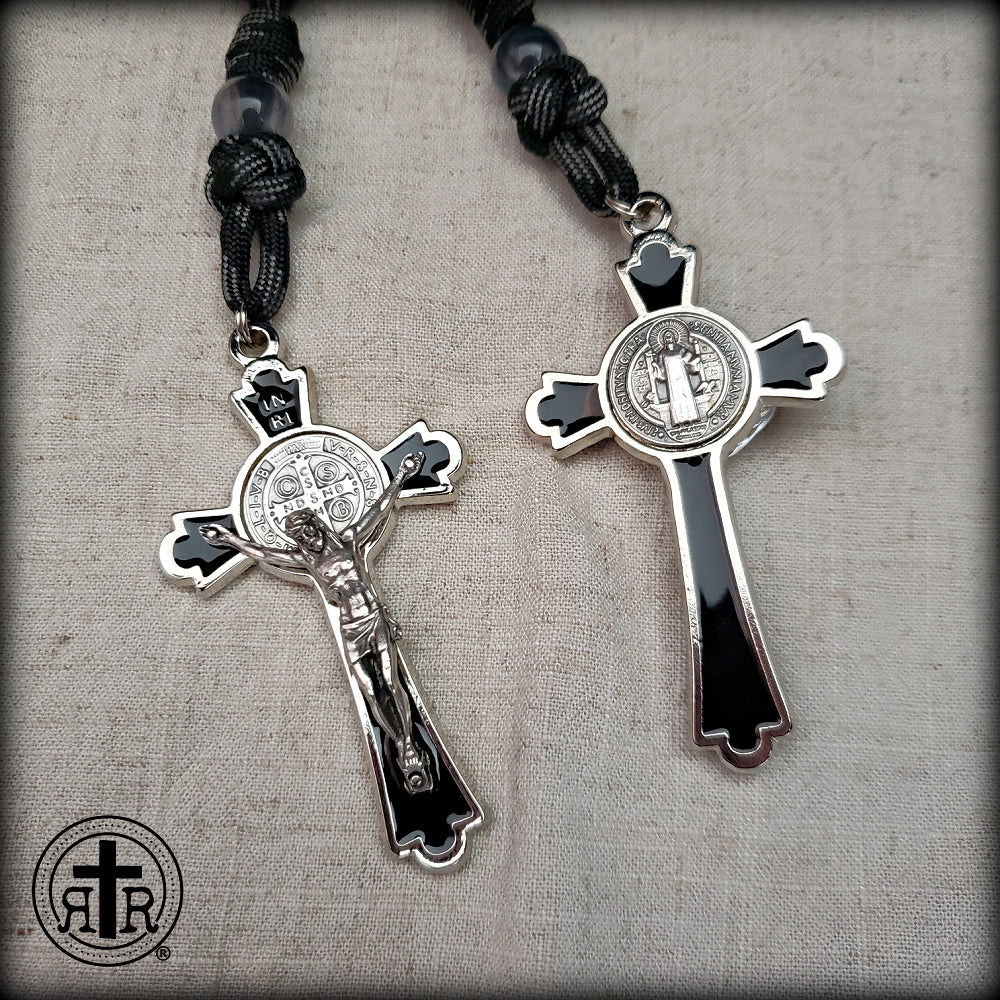 Black Monk Rosary - Strong Unbreakable Paracord Rosary