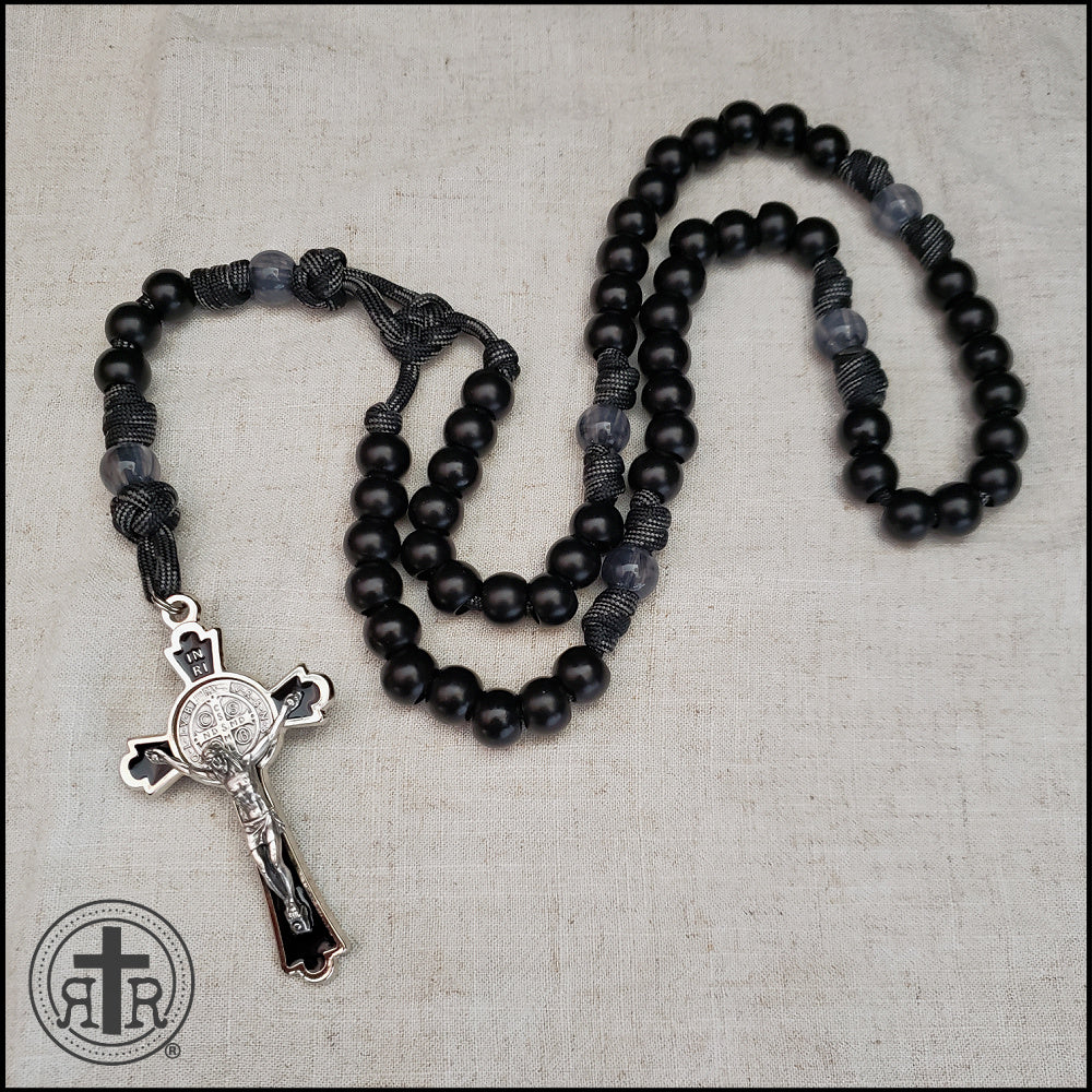 Black Monk Rosary - Strong Unbreakable Paracord Rosary