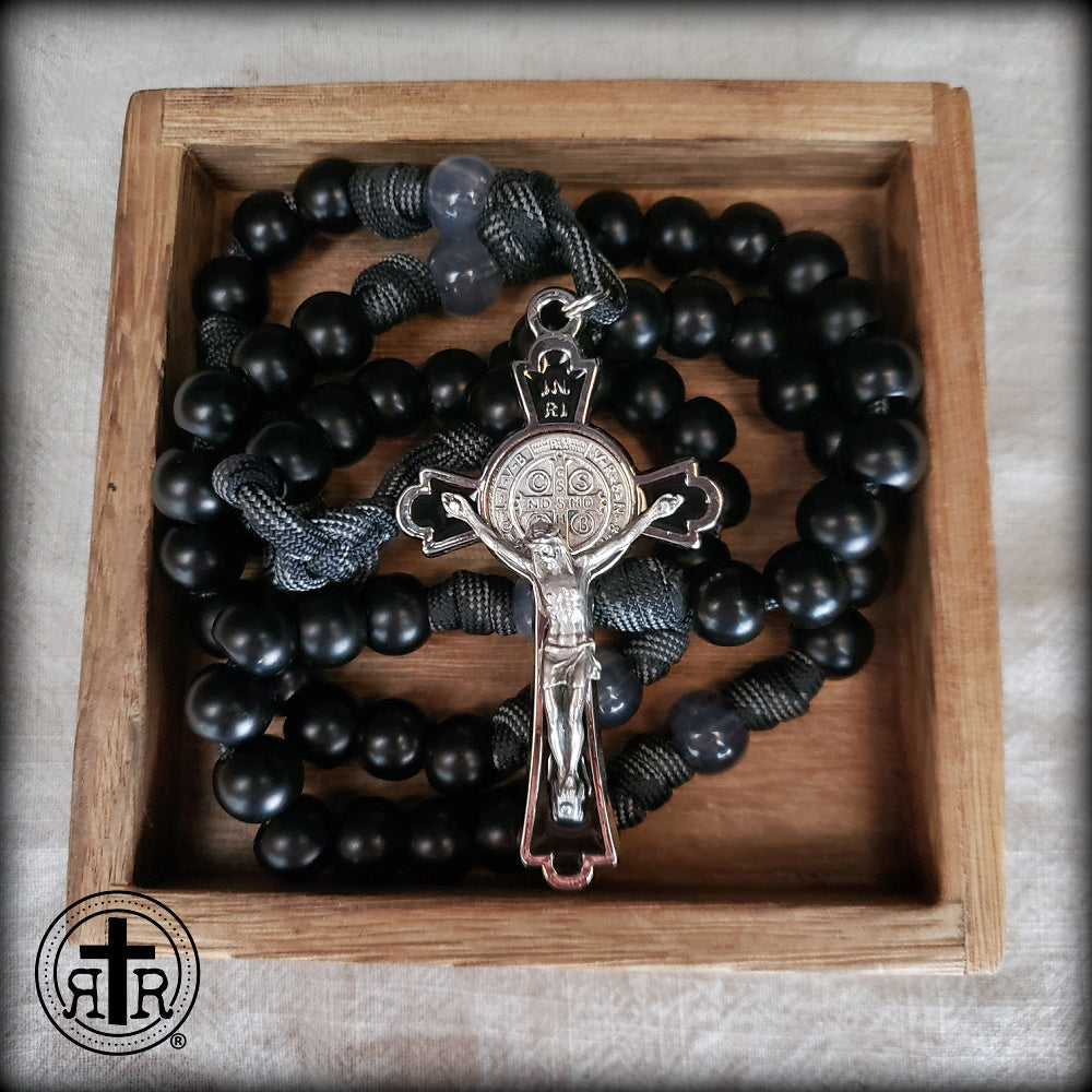 Black Monk Rosary - Strong Unbreakable Paracord Rosary