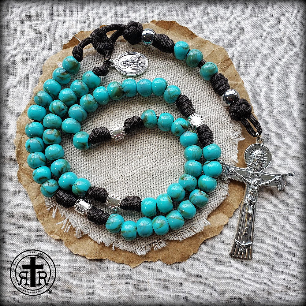 Saint Kateri Tekakwitha Turquoise Rosary