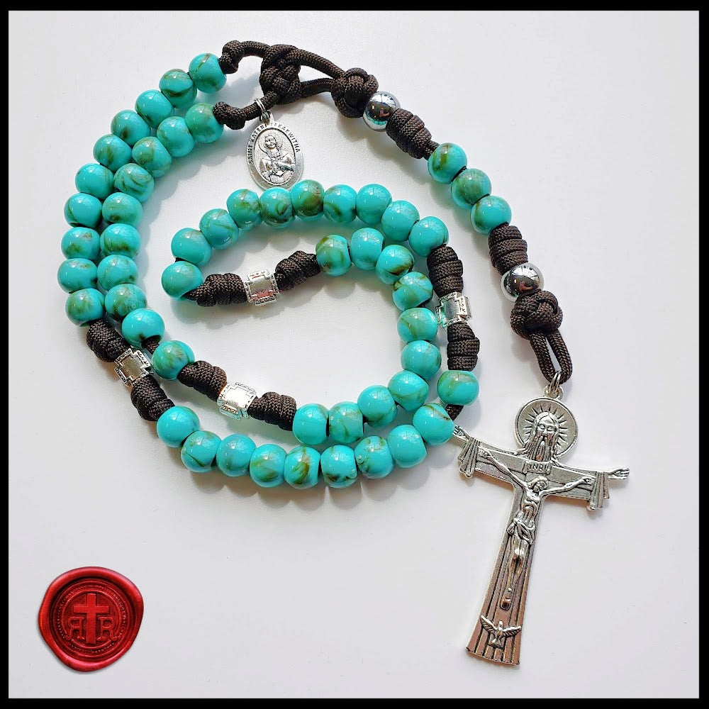 Saint Kateri Tekakwitha Turquoise Rosary