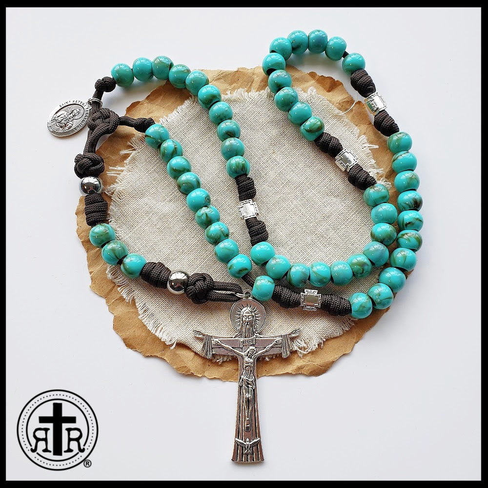 Saint Kateri Tekakwitha Turquoise Rosary