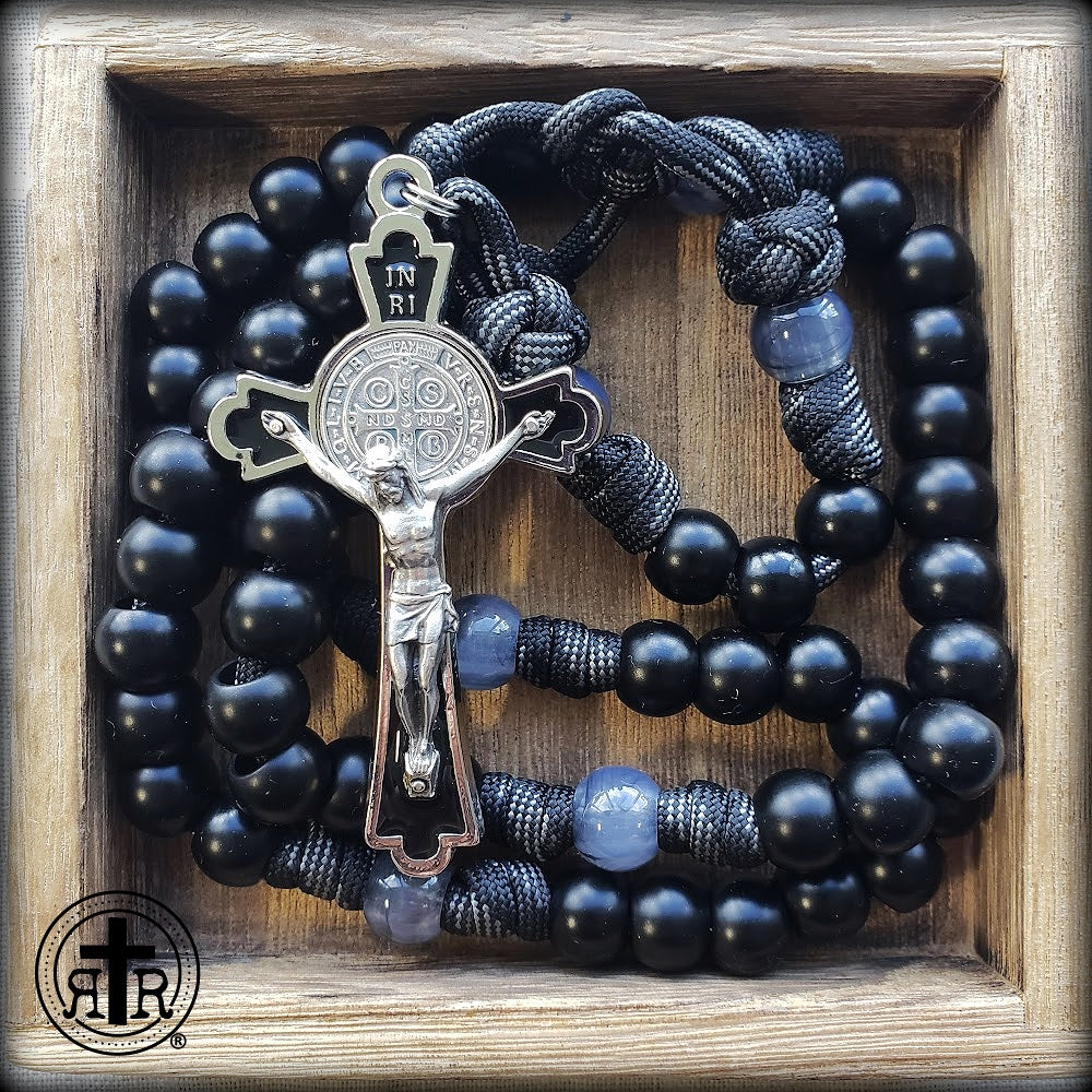 Black Monk Rosary - Strong Unbreakable Paracord Rosary