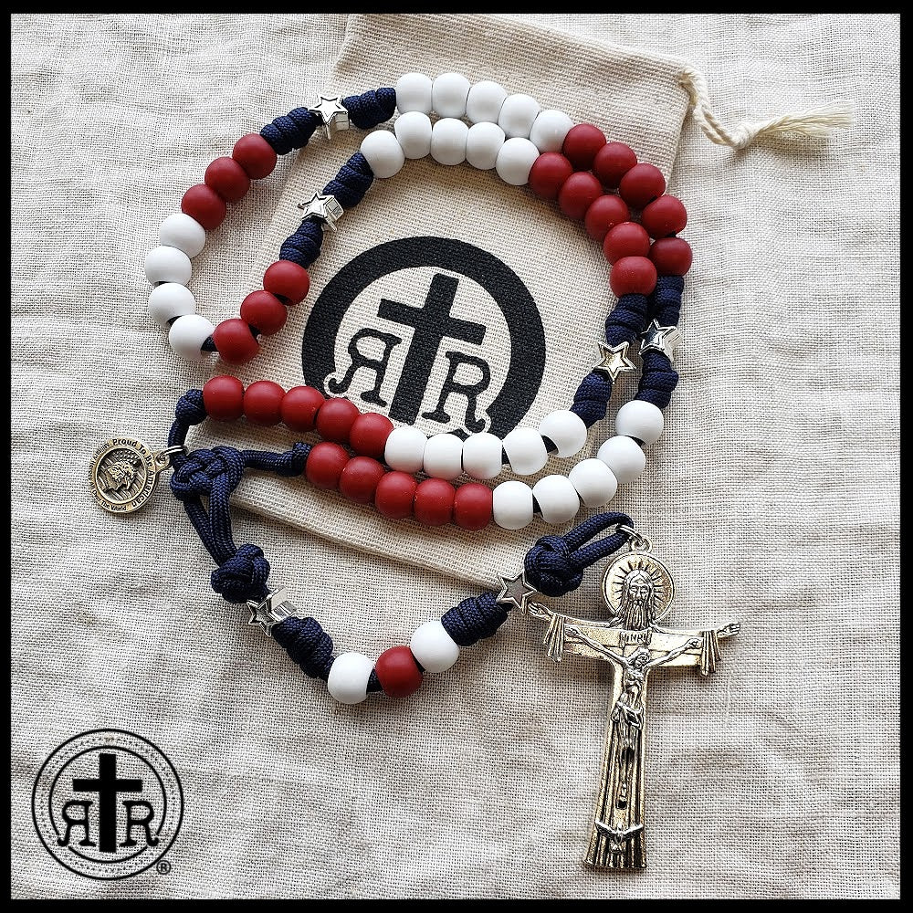 USA Grace and Glory - Red White and Blue Paracord Rosary