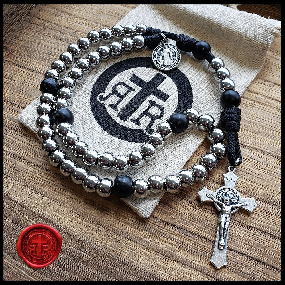 Bold Unbreakable St. Benedict Paracord Rosary - Unique Beautiful Crucifix