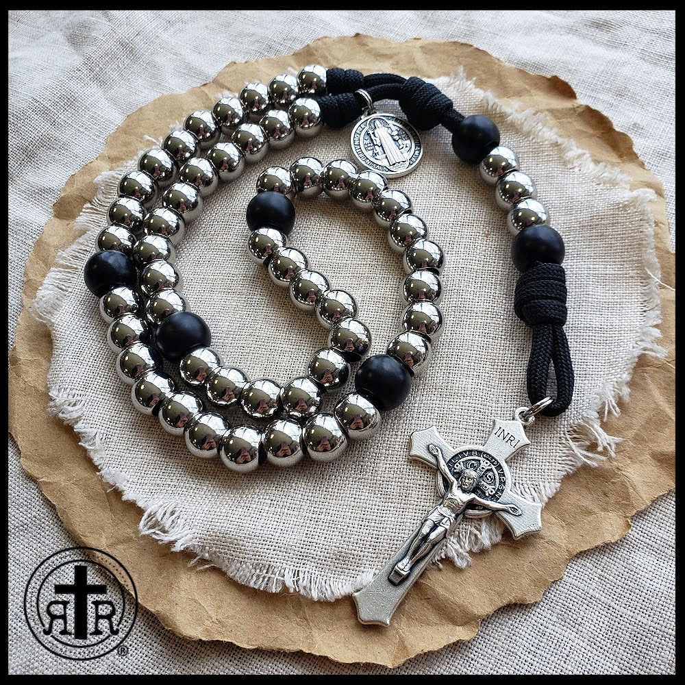 Bold Unbreakable St. Benedict Paracord Rosary - Unique Beautiful Crucifix