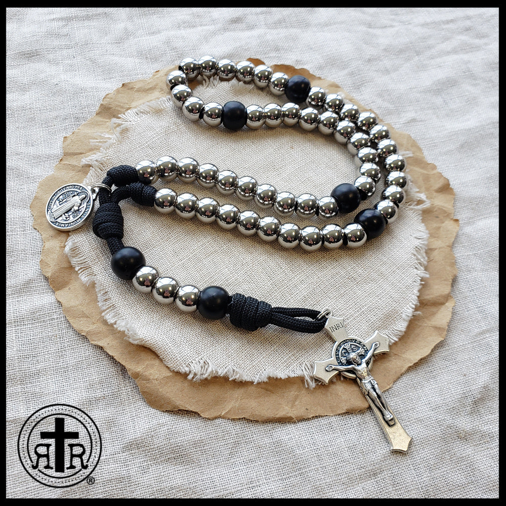 Bold Unbreakable St. Benedict Paracord Rosary - Unique Beautiful Crucifix