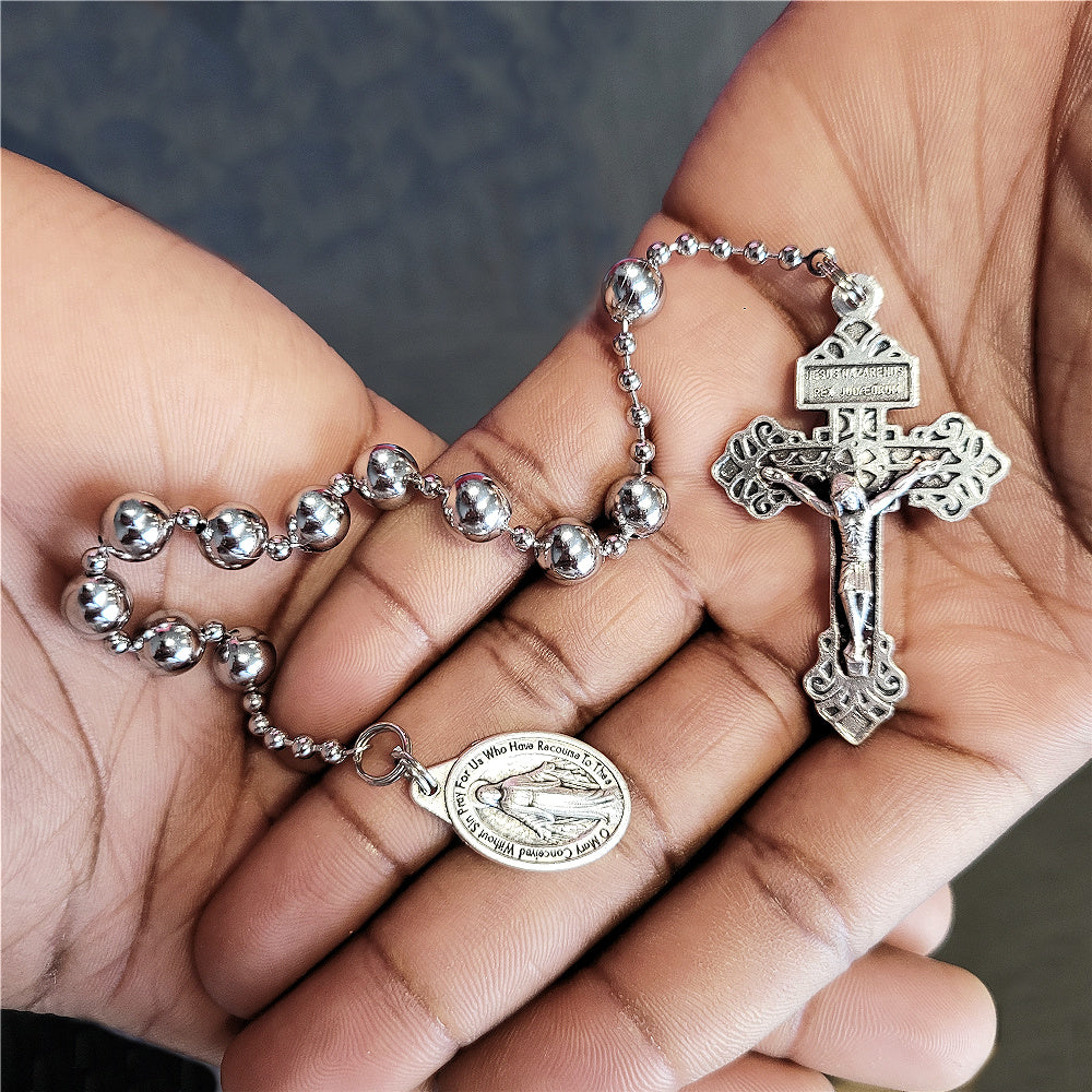 WWI Battle Beads - One Decade Pocket Rosary with Miraculous Medal