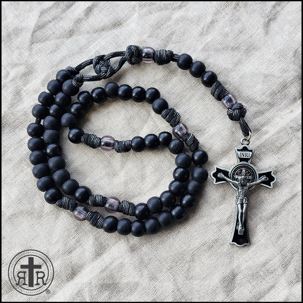 Black Monk Rosary - Strong Unbreakable Paracord Rosary