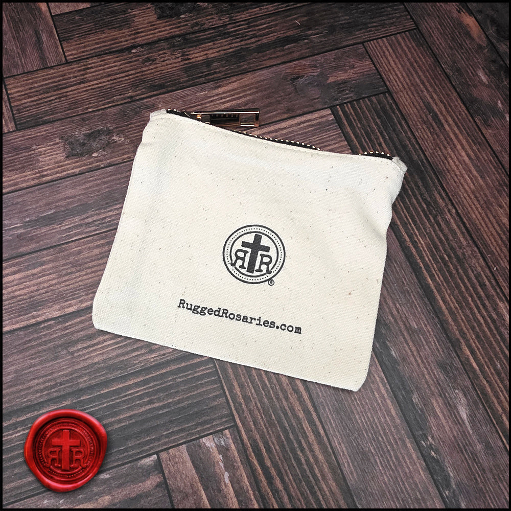 Canvas Zipper Logo Pouch - Fits All Rugged Rosaries