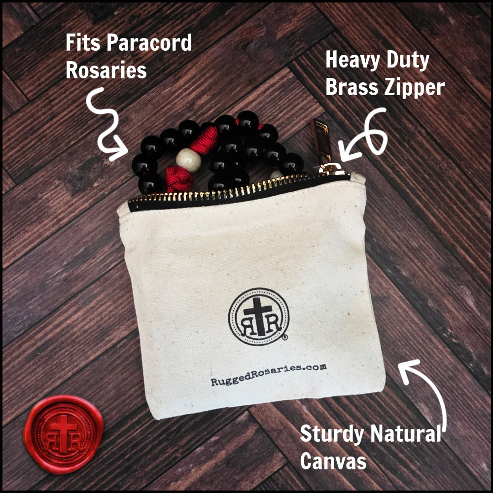 Canvas Zipper Logo Pouch - Fits All Rugged Rosaries