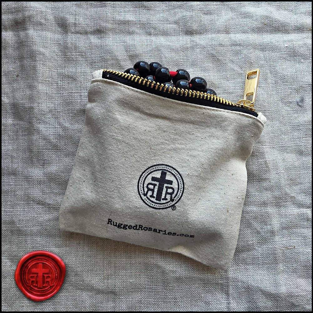 Canvas Zipper Logo Pouch - Fits All Rugged Rosaries