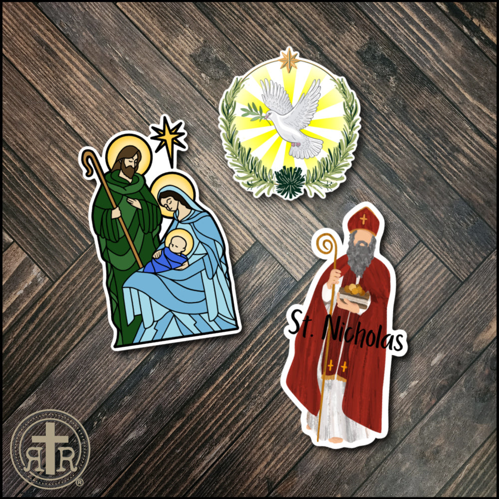 Christian Stickers, Original Artistic Catholic Stickers. Original